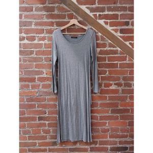 Grey Layered Mini-Midi Dress